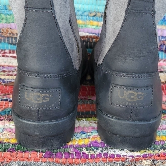 Womens Uggs Brystyl Tall Black/Gray Boot Sz 5 - Picture 10 of 11